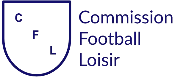 Logo Commission Football Loisir, monochrome, texte